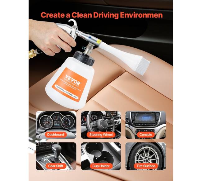 Automobilio valymo pistoletas su skysčio buteliu5