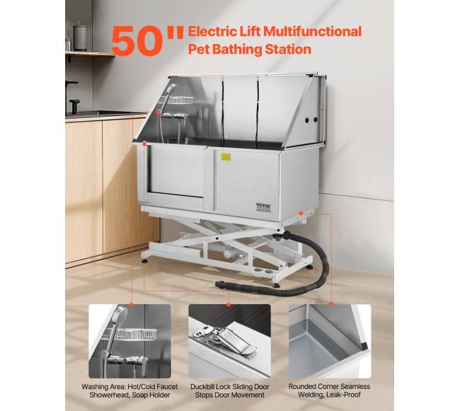 127 cm elektrinė šunų maudymo vonelė su filtru1