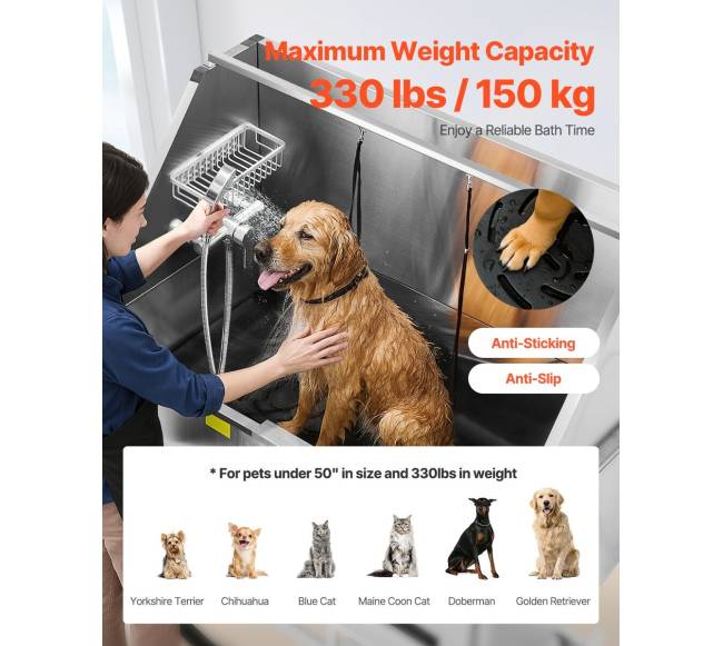 127 cm elektrinė šunų maudymo vonelė su filtru3