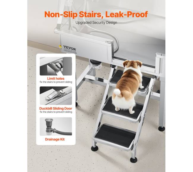 86.4 cm šunų maudymo vonia su laiptais2