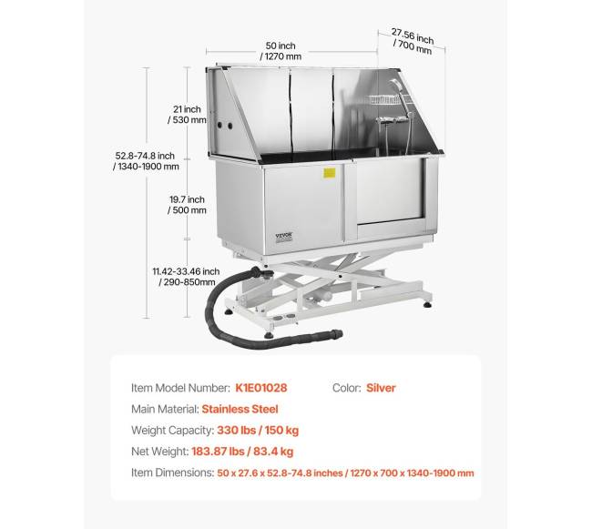 Elektrinė šunų vonia su nerūdijančio plieno filtru6