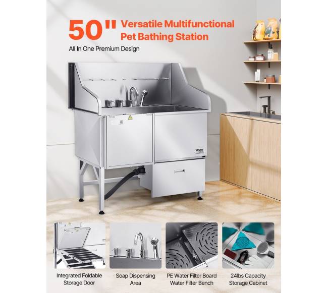 Šuns maudymo vonia nerūdijančio plieno 127 cm1