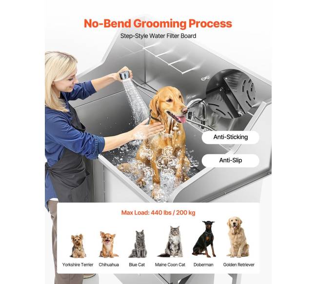 Šuns maudymo vonia nerūdijančio plieno 127 cm3