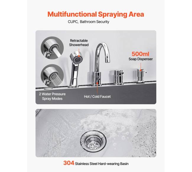 127 cm nerūdijančio plieno šunų vonia su rampe4