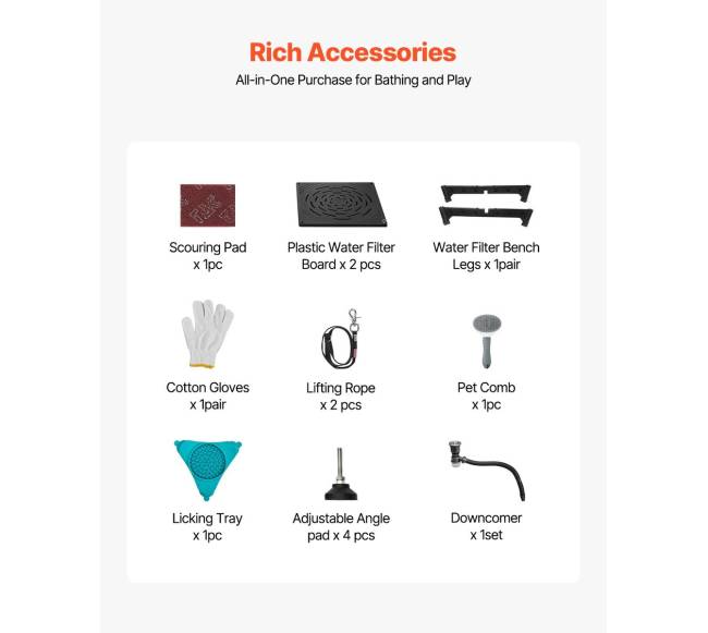 127 cm nerūdijančio plieno šunų vonia su rampe5