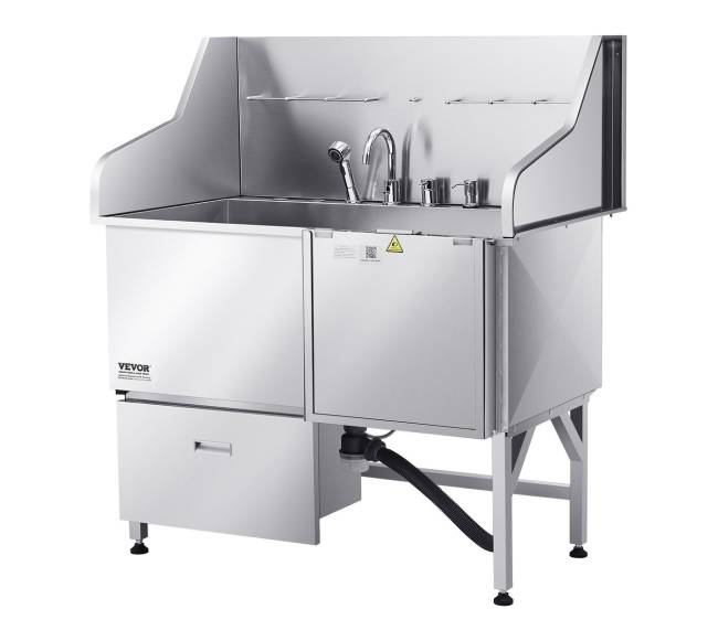 127 cm nerūdijančio plieno šunų vonia su rampe10