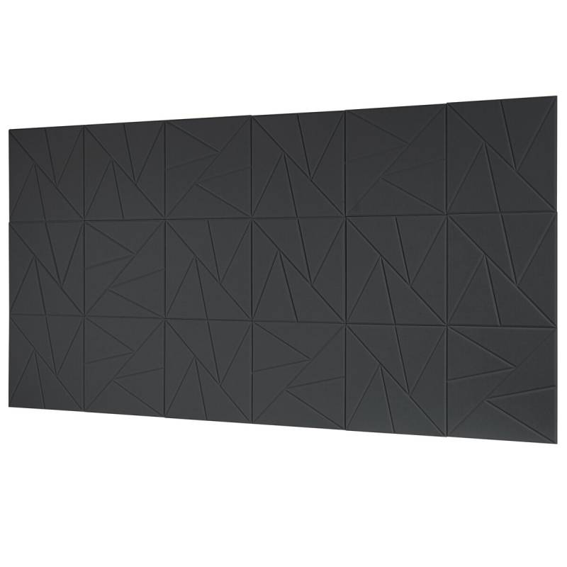 18 vnt. juodų akustinių sienų plokščių rinkinys0