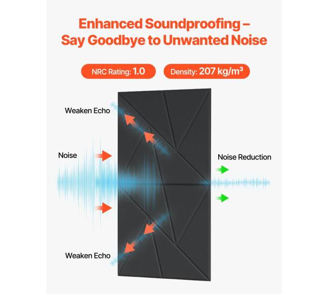18 vnt. juodų akustinių sienų plokščių rinkinys1