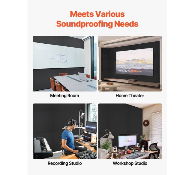 18 vnt. juodų akustinių sienų plokščių rinkinys4