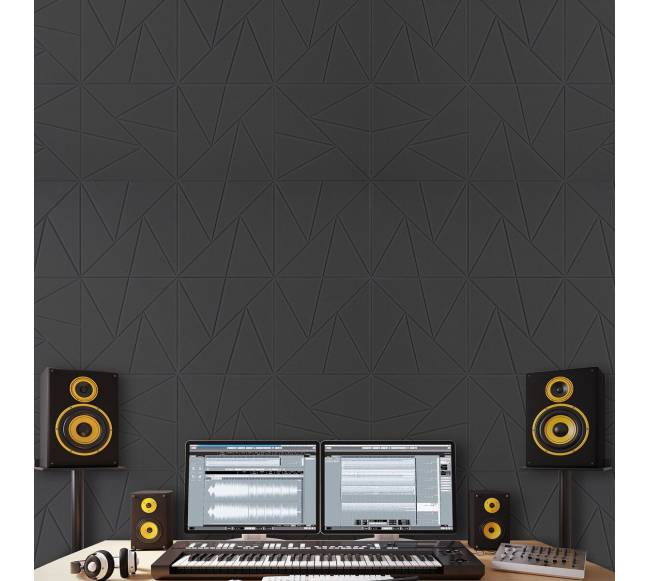 18 vnt. juodų akustinių sienų plokščių rinkinys7