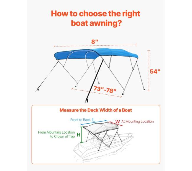 4 lankų biminio laivo uždangalas, mėlynas4