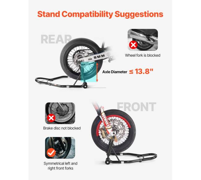 Motociklų stovas priekinis ir galinis kėlimui3