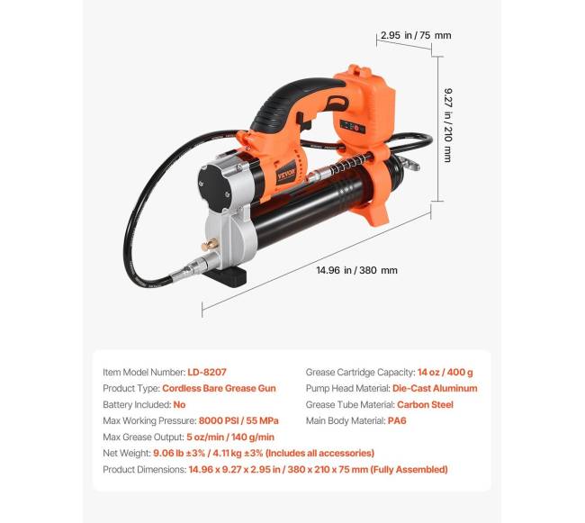 Belaidis tepalo pistoletas 55 MPa 20V6