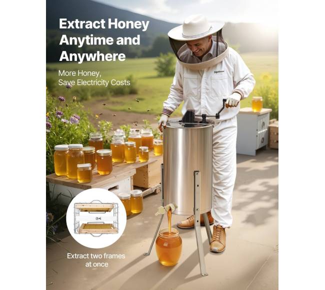 Rankinis medaus ekstraktorius iš nerūdijančio plieno1