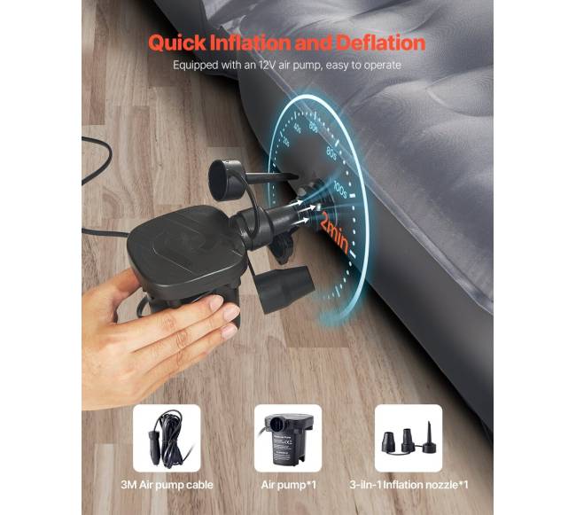 Pripučiama automobilio oro čiužinys kelionėms4