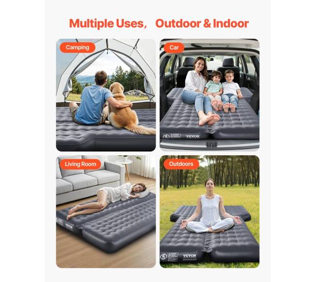 Pripučiama automobilio oro čiužinys kelionėms5