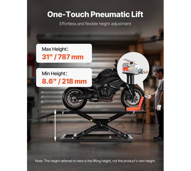 Motociklo keltuvas su pneumatinėmis funkcijomis1