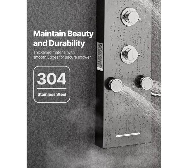 Dušo panelė su lietaus srove ir masažo purkštukais5