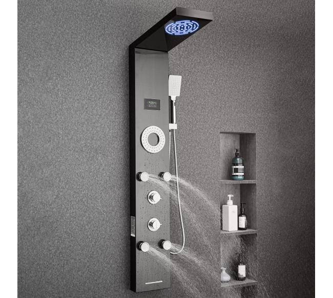 Dušo panelė su lietaus srove ir masažo purkštukais7