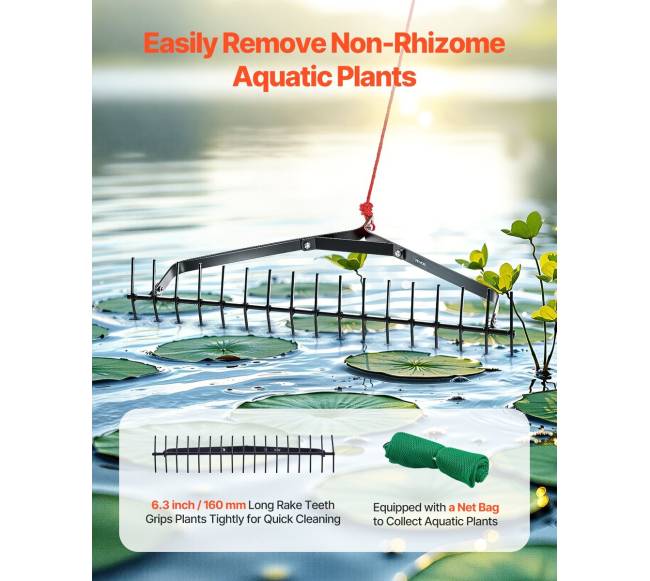 Tvenkinio vandens augalų grėblys 81x16 cm1