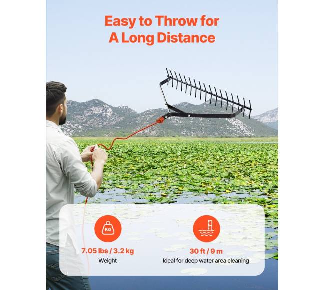 Tvenkinio vandens augalų grėblys 81x16 cm2