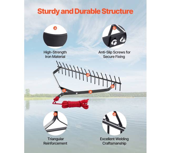 Tvenkinio vandens augalų grėblys 81x16 cm3