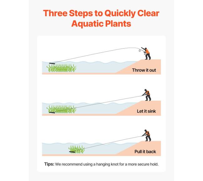 Tvenkinio vandens augalų grėblys 81x16 cm5