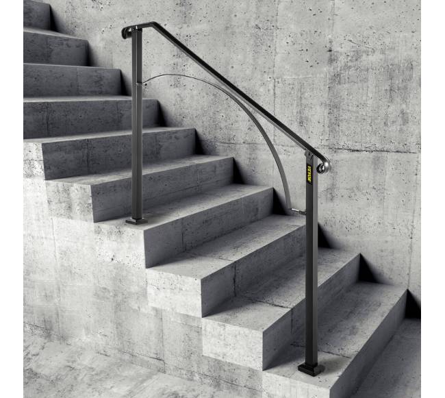 Laiptų turėklas arkos formos, juodas7