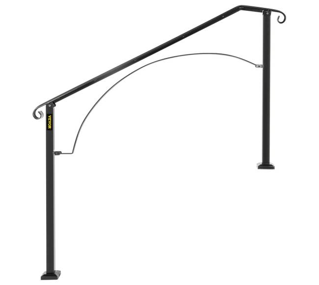 Laiptų turėklas arkos formos, juodas10