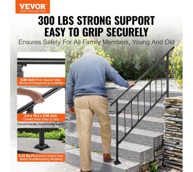 Lauko laiptų turėklai 1-4 laiptams1