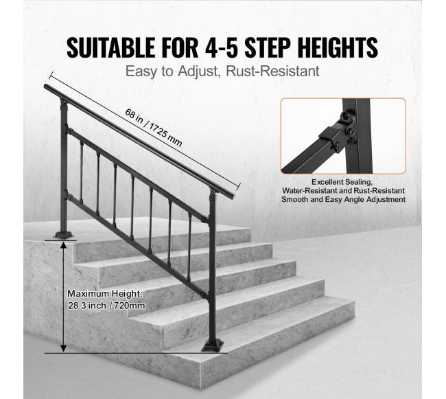 Lauko laiptų turėklai 1-4 laiptams2