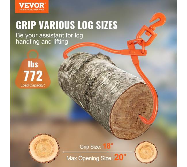 Rąstų vilkimo žnyplės 18 colių su 2 nagais1