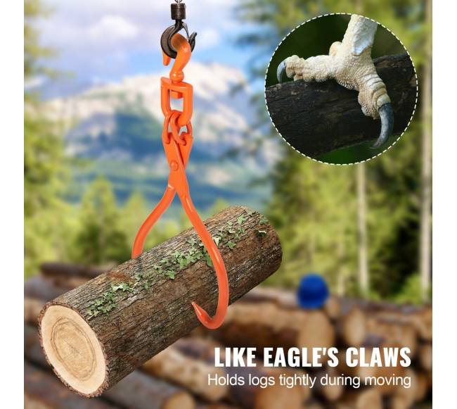 Rąstų vilkimo žnyplės 18 colių su 2 nagais2