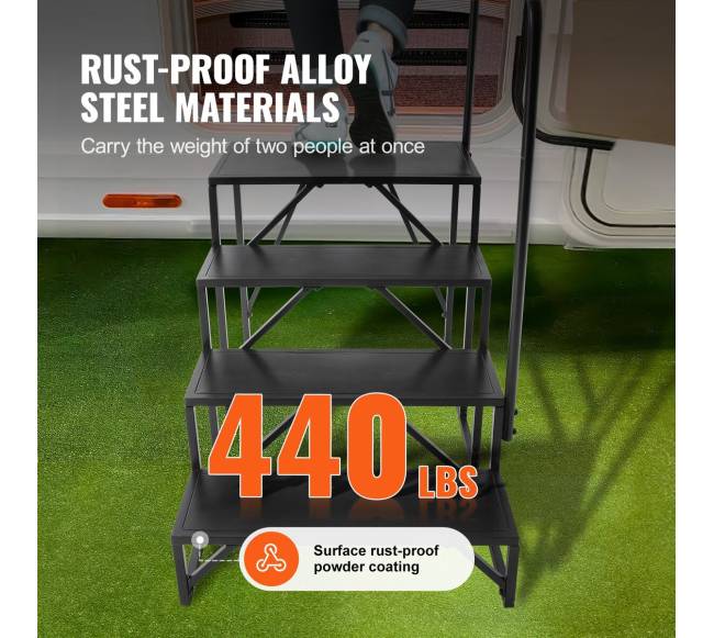 Laiptai kemperiams, 4 pakopų, su turėklais2