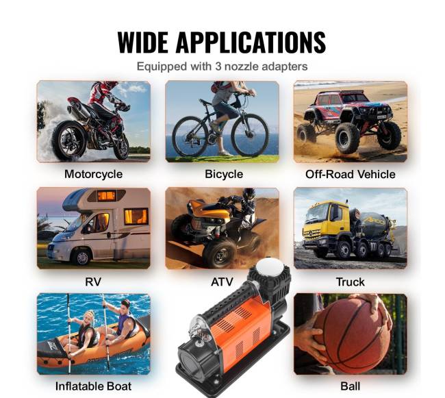 12V nešiojamas automobilių padangų kompresorius4