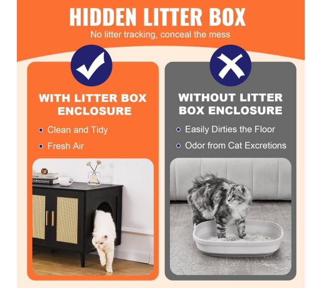 Medinė kačių dėžutės spintelė su dviem skyriumi2