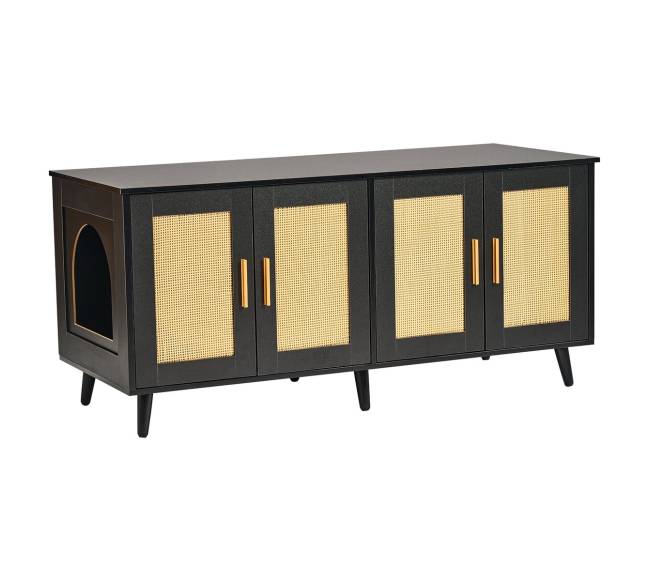 Medinė kačių dėžutės spintelė su dviem skyriumi8