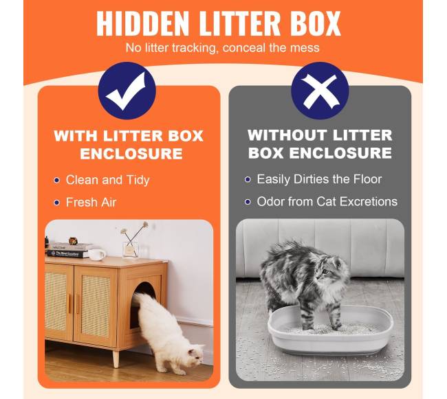 Medinė kačių dėžutės spintelė dviem katėms2