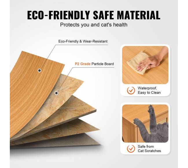 Medinė kačių dėžutės spintelė dviem katėms5