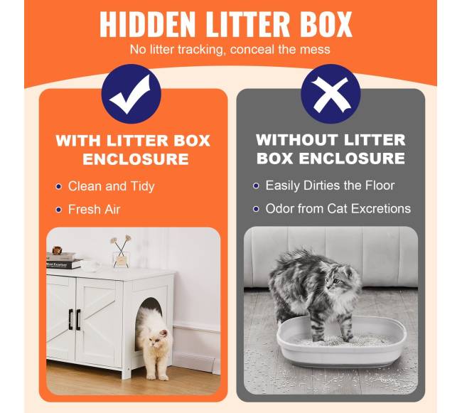 Katės kraiko dėžutės baldai su 2 erdvėmis2