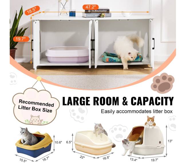 Katės kraiko dėžutės baldai su 2 erdvėmis3