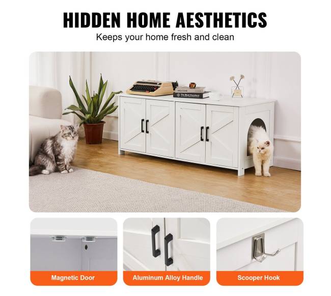 Katės kraiko dėžutės baldai su 2 erdvėmis6