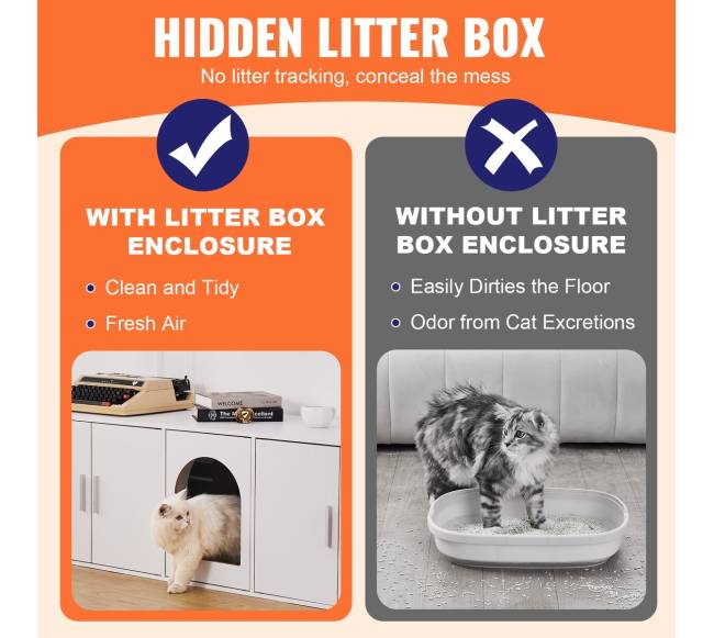 Baltas medinis kačių tualeto staliukas2