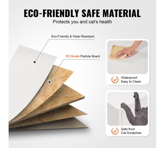 Baltas medinis kačių tualeto staliukas5