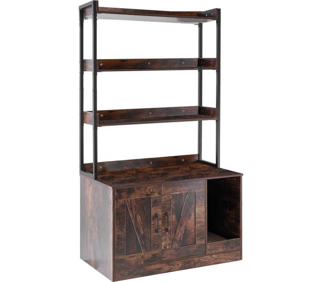 Katės dėžės talpykla ir baldai su 3 lentynomis0