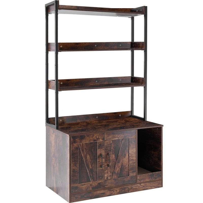 Katės dėžės talpykla ir baldai su 3 lentynomis0