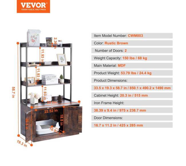 Katės dėžės talpykla ir baldai su 3 lentynomis6