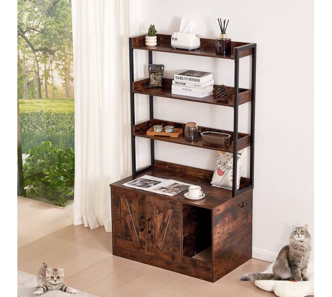 Katės dėžės talpykla ir baldai su 3 lentynomis7