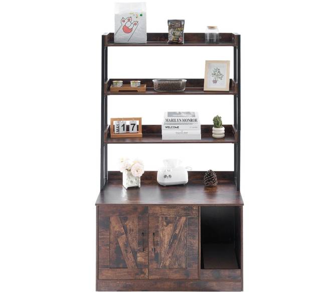 Katės dėžės talpykla ir baldai su 3 lentynomis9