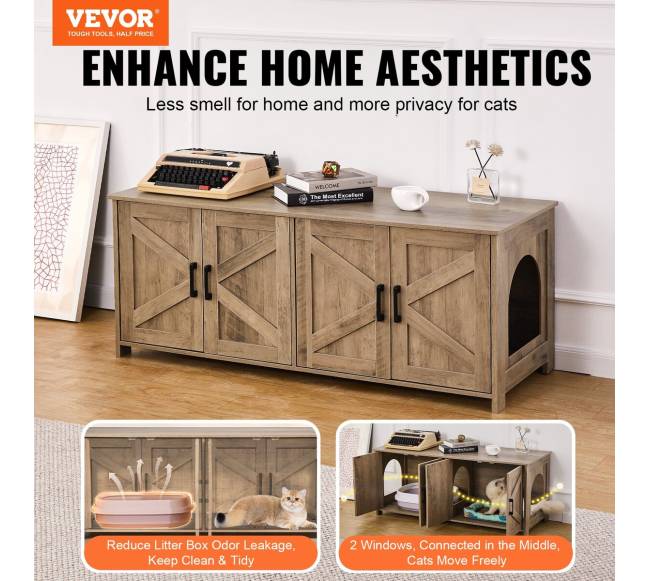 Katės tualeto dėžės baldai su dviem kambariais1